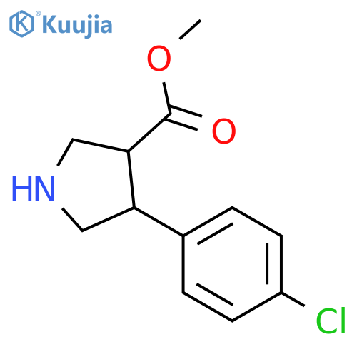 Trans-methyl 4-(4-chlorophenyl)pyrrolidine-3-carboxylate structure