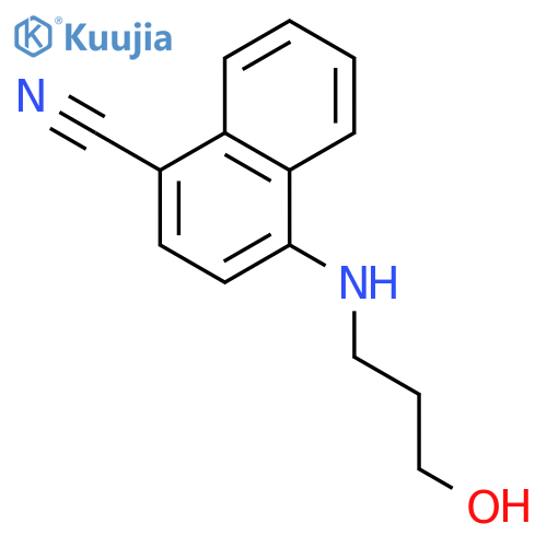 1-Naphthalenecarbonitrile, 4-[(3-hydroxypropyl)amino]- structure
