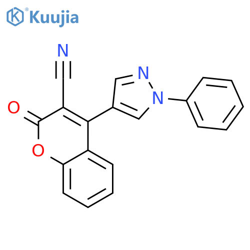 2H-1-BENZOPYRAN-3-CARBONITRILE, 2-OXO-4-(1-PHENYL-1H-PYRAZOL-4-YL)- structure
