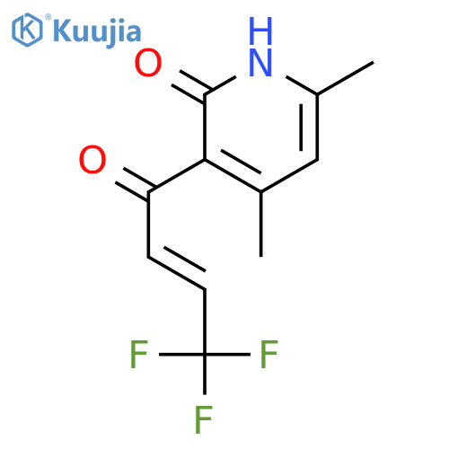 2(1H)-Pyridinone, 4,6-dimethyl-3-[(2E)-4,4,4-trifluoro-1-oxo-2-butenyl]- structure
