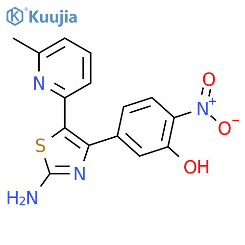 Phenol, 5-[2-amino-5-(6-methyl-2-pyridinyl)-4-thiazolyl]-2-nitro- structure