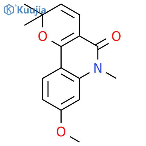 5H-Pyrano[3,2-c]quinolin-5-one, 2,6-dihydro-8-methoxy-2,2,6-trimethyl- structure