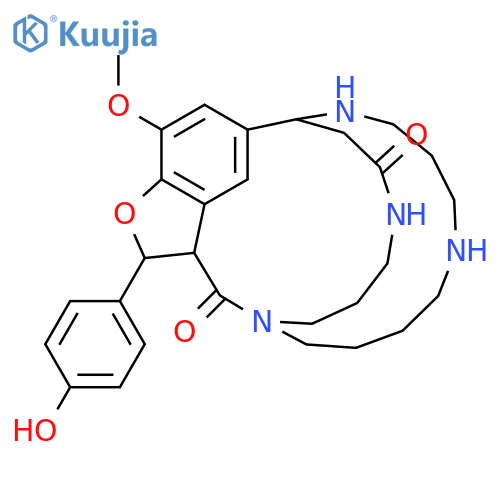 4H-1,16-Etheno-5,15-(propaniminoethano)furo[3,4-l][1,5,10]triazacyclohexadecine-4,21-dione,3,3a,6,7,8,9,10,11,12,13,14,15-dodecahydro-3-(4-hydroxyphenyl)-19-methoxy-,(3R,3aR,15S)- (9CI) structure