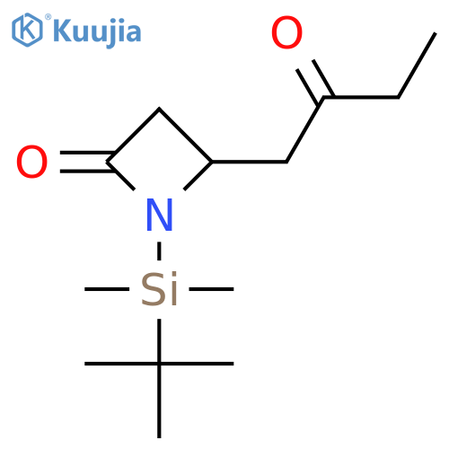 2-AZETIDINONE, 1-[(1,1-DIMETHYLETHYL)DIMETHYLSILYL]-4-(2-OXOBUTYL)- structure