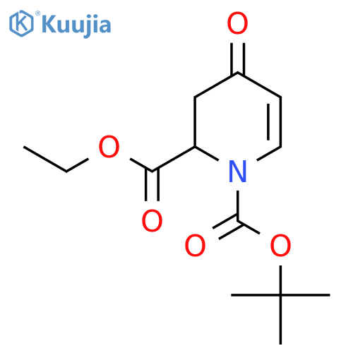 1-Tert-butyl 2-ethyl 4-oxo-3,4-dihydropyridine-1,2(2H)-dicarboxylate structure