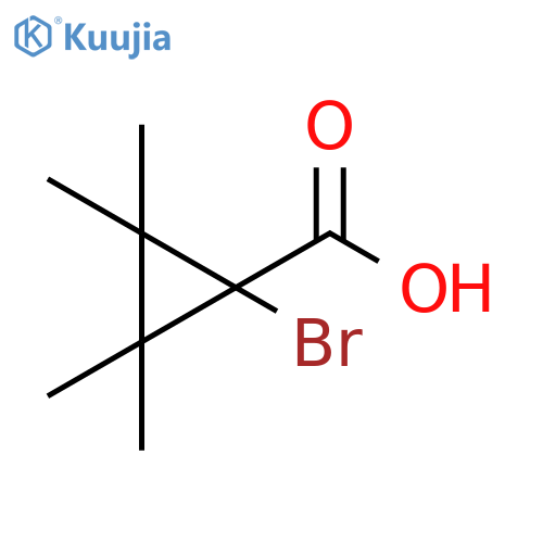 1-bromo-2,2,3,3-tetramethylcyclopropane-1-carboxylic acid structure