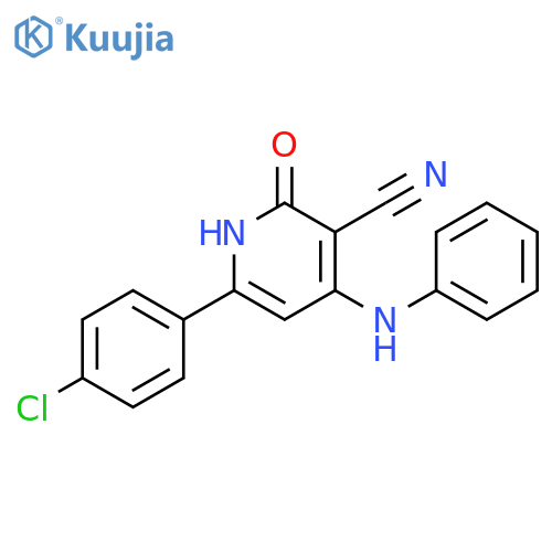3-Pyridinecarbonitrile,6-(4-chlorophenyl)-1,2-dihydro-2-oxo-4-(phenylamino)- structure