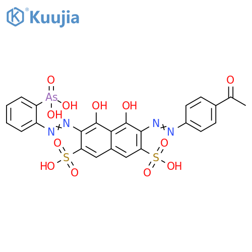2,7-Naphthalenedisulfonic acid, 3-[2-(4-acetylphenyl)diazenyl]-6-[2-(2-arsonophenyl)diazenyl]-4,5-dihydroxy- structure
