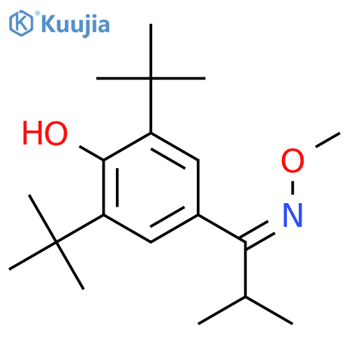 1-propanone, 1-[3,5-bis(1,1-dimethylethyl)-4-hydroxyphenyl]-2-methyl-, O-methyloxime structure