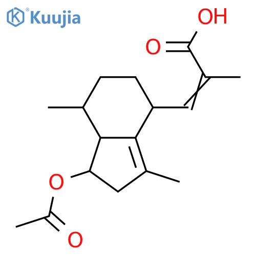 2-Propenoic acid,3-[1-(acetyloxy)-2,4,5,6,7,7a-hexahydro-3,7-dimethyl-1H-inden-4-yl]-2-methyl- structure