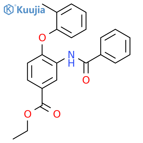 Benzoic acid, 3-(benzoylamino)-4-(2-methylphenoxy)-, ethyl ester structure