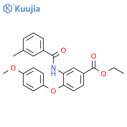 Benzoic acid, 4-(4-methoxyphenoxy)-3-[(3-methylbenzoyl)amino]-, ethylester structure