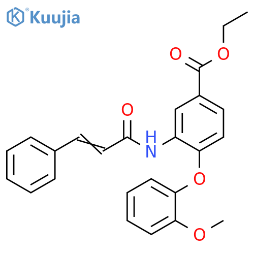 Benzoic acid,4-(2-methoxyphenoxy)-3-[(1-oxo-3-phenyl-2-propenyl)amino]-, ethylester structure