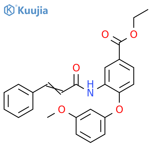 Benzoic acid, 4-(3-methoxyphenoxy)-3-[(1-oxo-3-phenyl-2-propen-1-yl)amino]-, ethyl ester structure