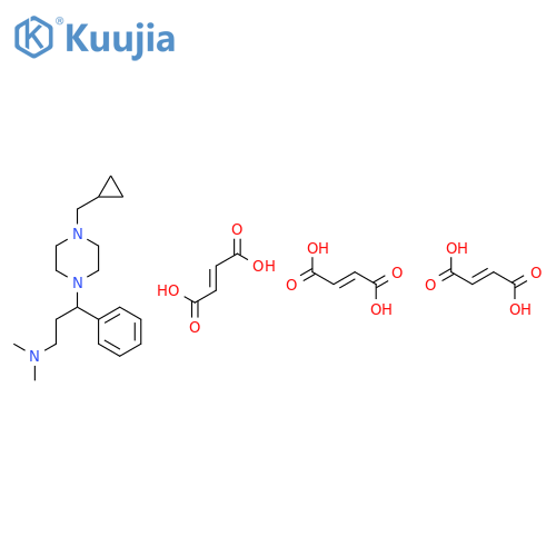 1-Piperazinepropanamine, 4-(cyclopropylmethyl)-N,N-dimethyl-gamma-phenyl-, (Z)-2-butenedioate (1:3) structure