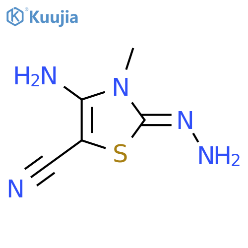 5-THIAZOLECARBONITRILE, 4-AMINO-2-HYDRAZONO-2,3-DIHYDRO-3-METHYL- structure