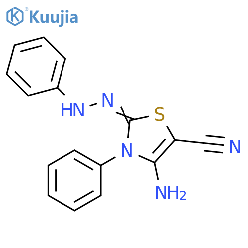 5-Thiazolecarbonitrile,4-amino-2,3-dihydro-3-phenyl-2-(phenylhydrazono)- structure