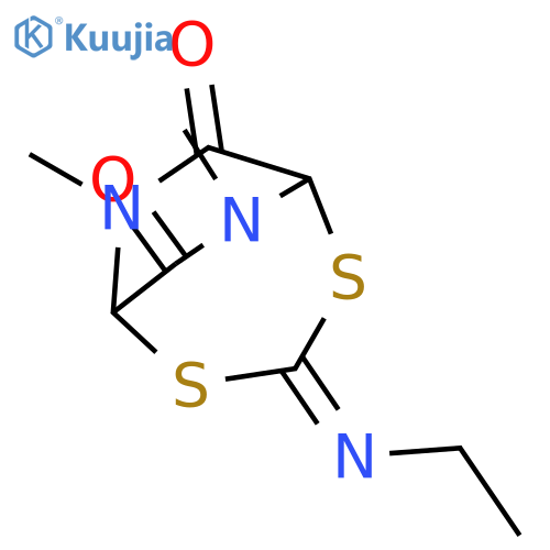 3-(ethylimino)-6,8-dimethyl-2,4-dithia-6,8-diazabicyclo[3.2.2]nonane-7,9-dione structure