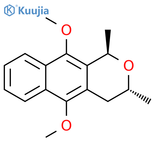 1H-Naphtho[2,3-c]pyran, 3,4-dihydro-5,10-dimethoxy-1,3-dimethyl-, (1R,3R)-rel- structure