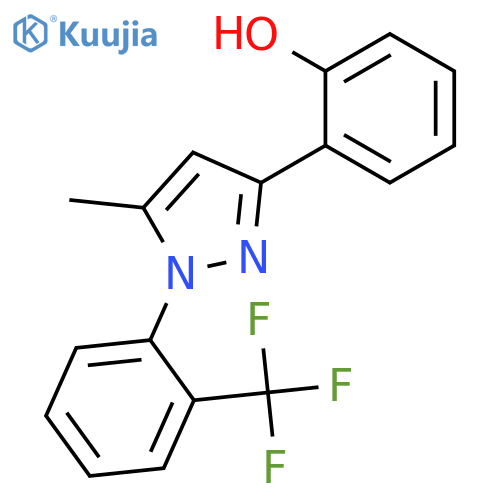 PHENOL, 2-[5-METHYL-1-[2-(TRIFLUOROMETHYL)PHENYL]-1H-PYRAZOL-3-YL]- structure