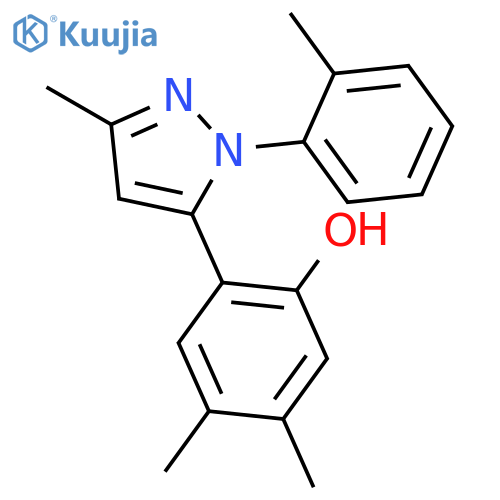 Phenol, 4,5-dimethyl-2-[3-methyl-1-(2-methylphenyl)-1H-pyrazol-5-yl]- structure