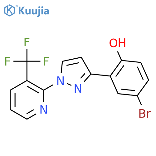 Phenol, 4-bromo-2-[1-[3-(trifluoromethyl)-2-pyridinyl]-1H-pyrazol-3-yl]- structure