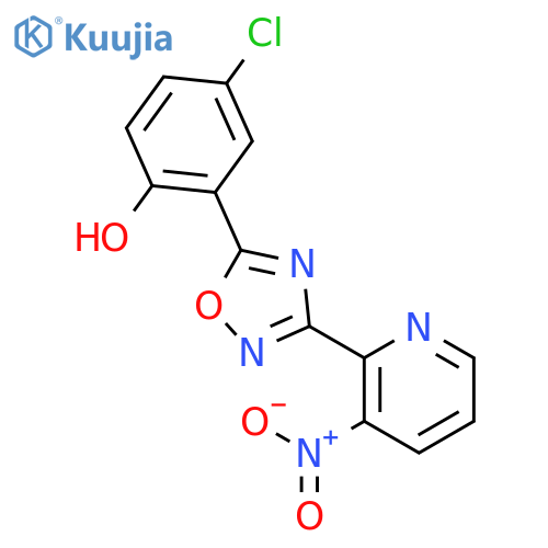Phenol, 4-chloro-2-[3-(3-nitro-2-pyridinyl)-1,2,4-oxadiazol-5-yl]- structure