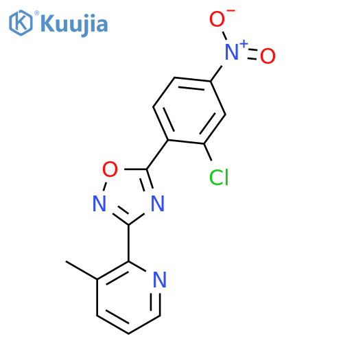 PYRIDINE, 2-[5-(2-CHLORO-4-NITROPHENYL)-1,2,4-OXADIAZOL-3-YL]-3-METHYL- structure