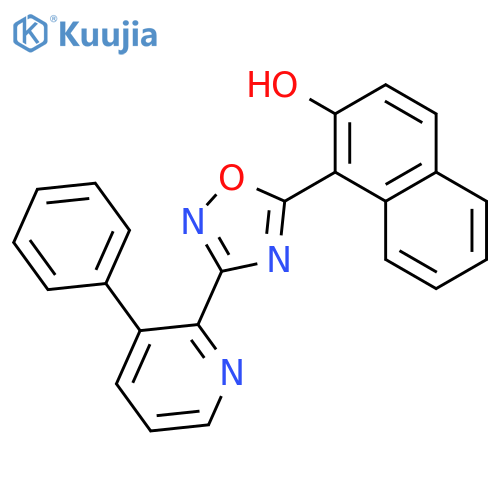 2-Naphthalenol, 1-[3-(3-phenyl-2-pyridinyl)-1,2,4-oxadiazol-5-yl]- structure