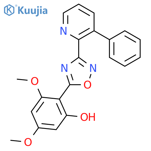 Phenol, 3,5-dimethoxy-2-[3-(3-phenyl-2-pyridinyl)-1,2,4-oxadiazol-5-yl]- structure