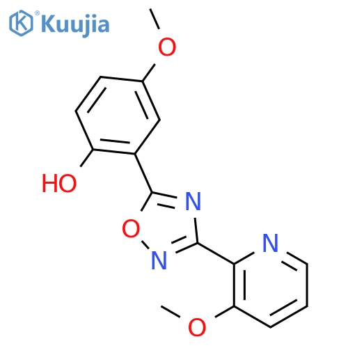 PHENOL, 4-METHOXY-2-[3-(3-METHOXY-2-PYRIDINYL)-1,2,4-OXADIAZOL-5-YL]- structure