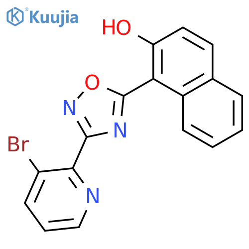 2-Naphthalenol, 1-[3-(3-bromo-2-pyridinyl)-1,2,4-oxadiazol-5-yl]- structure