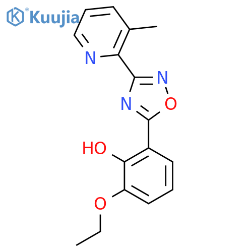 Phenol, 2-ethoxy-6-[3-(3-methyl-2-pyridinyl)-1,2,4-oxadiazol-5-yl]- structure