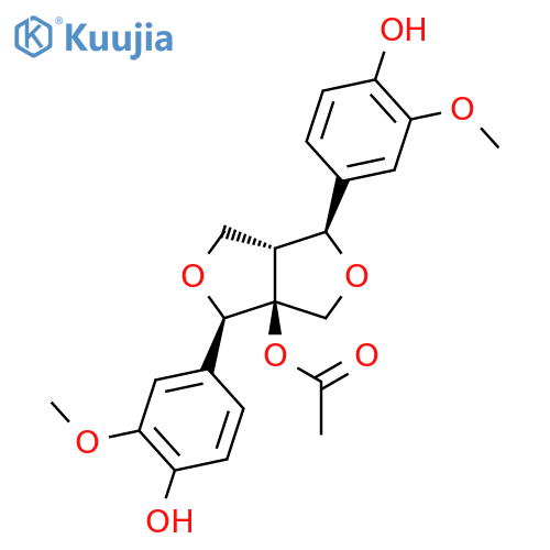(1S,3aS,4R,6aR)-1,4-bis(4-hydroxy-3-methoxyphenyl)dihydro-1H,3H-furo[3,4-c]furan-3a(4H)-yl acetate structure