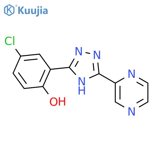 Phenol, 4-chloro-2-(5-pyrazinyl-1H-1,2,4-triazol-3-yl)- structure