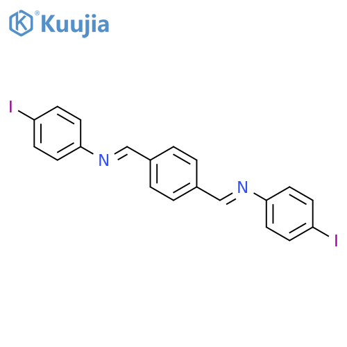 N,N''-[benzene-1,4-diyldi(E)methylylidene]bis(4-iodoaniline) structure
