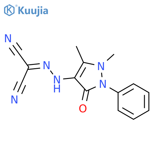 Propanedinitrile,[(2,3-dihydro-1,5-dimethyl-3-oxo-2-phenyl-1H-pyrazol-4-yl)hydrazono]- structure