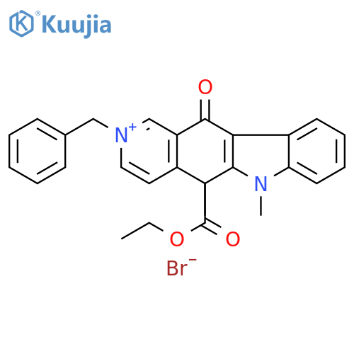5H-Pyrido[4,3-b]carbazolium,5-(ethoxycarbonyl)-6,11-dihydro-5,6-dimethyl-11-oxo-2-(phenylmethyl)-,bromide structure