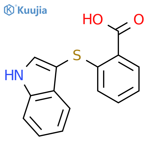 Benzoic acid, 2-(1H-indol-3-ylthio)- structure