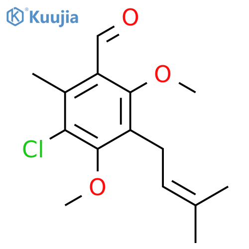 Benzaldehyde, 3-chloro-4,6-dimethoxy-2-methyl-5-(3-methyl-2-butenyl)- structure