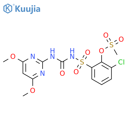 Benzenesulfonamide, 3-chloro-N-[[(4,6-dimethoxy-2-pyrimidinyl)amino]carbonyl]-2-[(methylsulfonyl)oxy]- structure