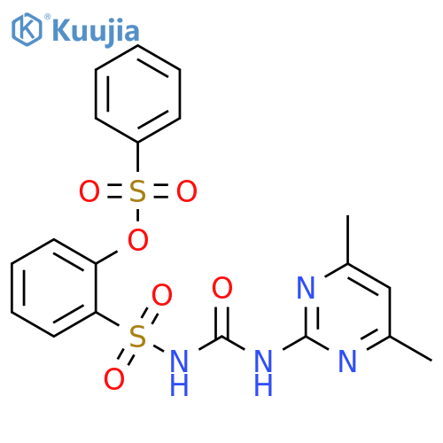 Benzenesulfonamide, N-[[(4,6-dimethyl-2-pyrimidinyl)amino]carbonyl]-2-[(phenylsulfonyl)oxy]- structure