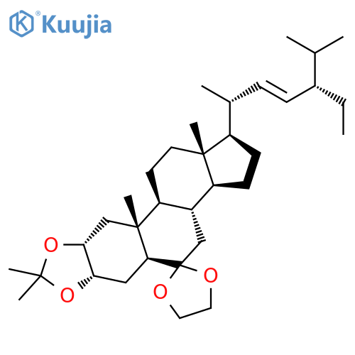 (2R,3S,24S)-2,3-isopropylidenedioxy-24-ethyl-6,6-ethylenedioxy-5α-cholestan-22(E)-ene structure