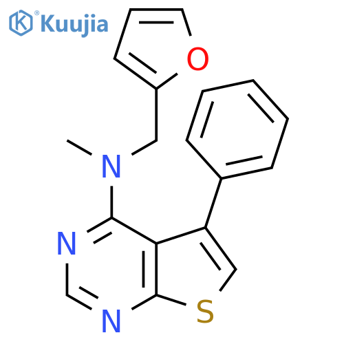 Thieno[2,3-d]pyrimidin-4-amine, N-(2-furanylmethyl)-N-methyl-5-phenyl- structure