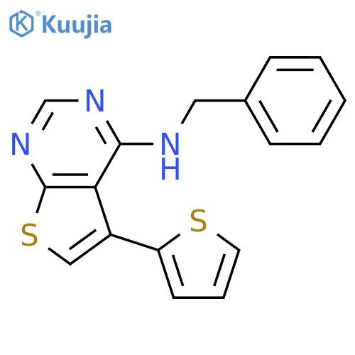 THIENO[2,3-D]PYRIMIDIN-4-AMINE, N-(PHENYLMETHYL)-5-(2-THIENYL)- structure