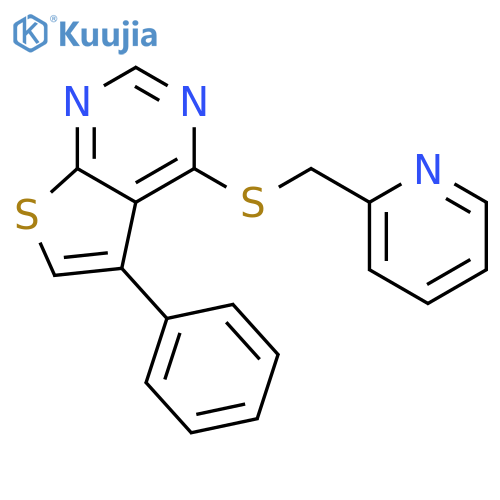 THIENO[2,3-D]PYRIMIDINE, 5-PHENYL-4-[(2-PYRIDINYLMETHYL)THIO]- structure