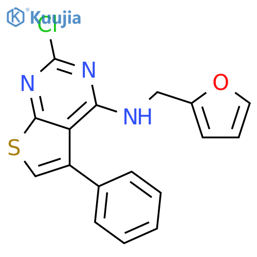 Thieno[2,3-d]pyrimidin-4-amine, 2-chloro-N-(2-furanylmethyl)-5-phenyl- structure