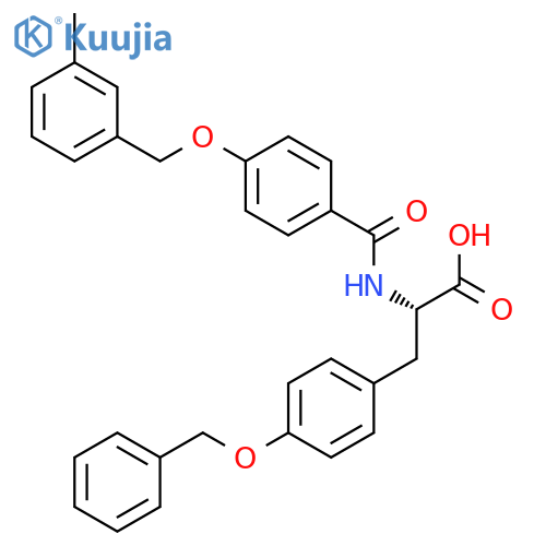 L-TYROSINE, N-[4-[(3-METHYLPHENYL)METHOXY]BENZOYL]-O-(PHENYLMETHYL)- structure