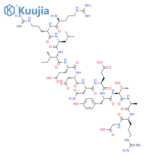 Glycine,L-arginyl-L-arginyl-L-leucyl-L-isoleucyl-L-a-glutamyl-L-a-aspartyl-L-asparaginyl-L-a-glutamyl-L-tyrosyl-L-threonyl-L-alanyl-L-arginyl- structure