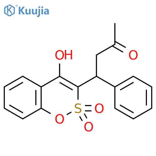 4-(4-hydroxy-2,2-dioxido-1,2-benzoxathiin-3-yl)-4-phenylbutan-2-one structure